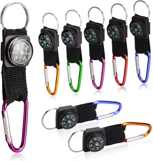PROLOSO Carabiner Compass Keychain Belt Clips Kids Toys Prizes Outdoors Adventure Party Favors 36 Pcs
