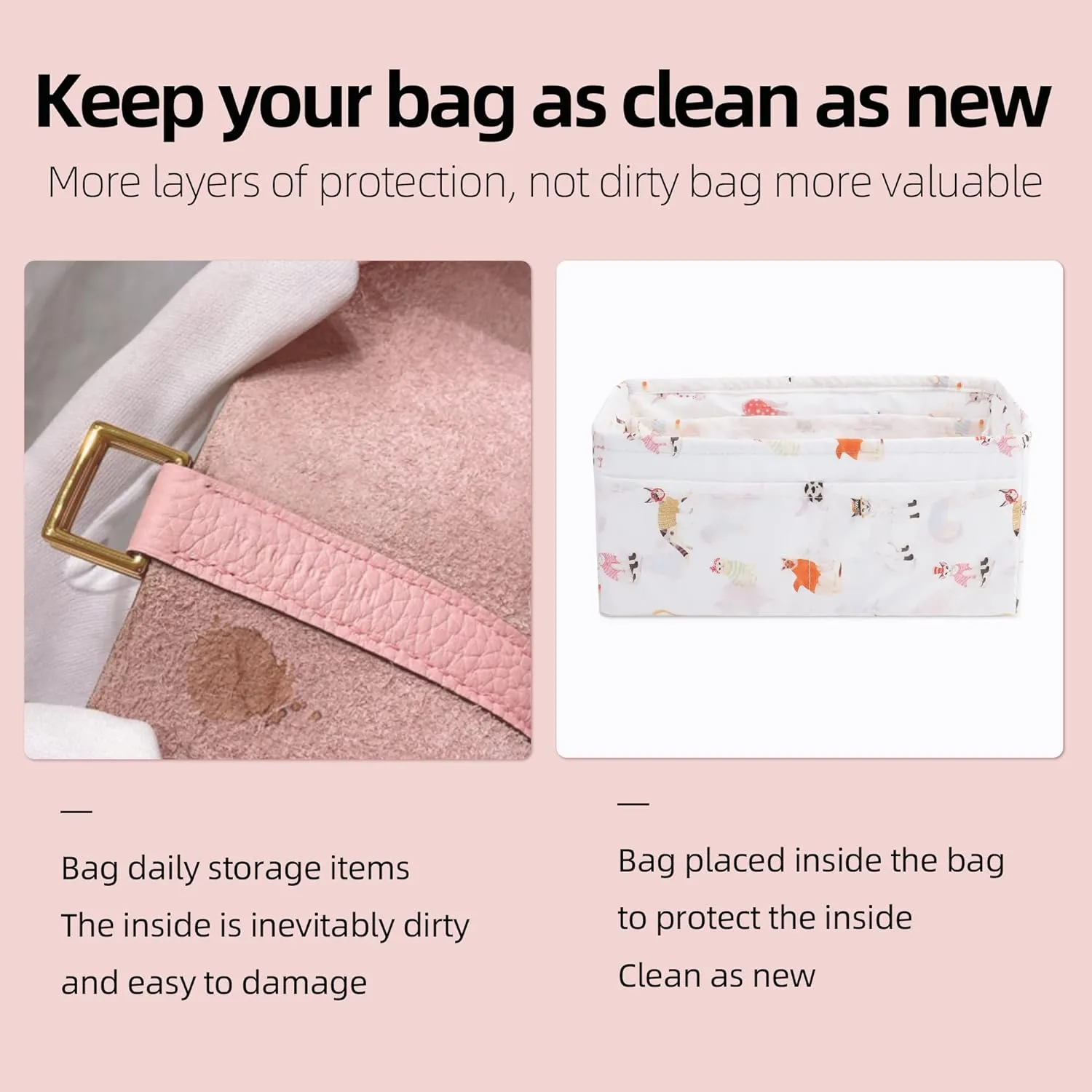 Purse Organizer Insert Fits Birkin 25/30/35/40 bags, Lightweight Bag Shaper Liner for Women Luxury Handbag Tote, Soft Inner Bag(BK25,Cat Paradise)