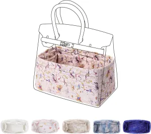 Purse Organizer Insert, unique pattern Bag Organizer Liner, Handbag Organiser Insert, Bag Tote Shaper fit Birkin 20/25/30/35/40 bags(BK25,Circus(Pink))