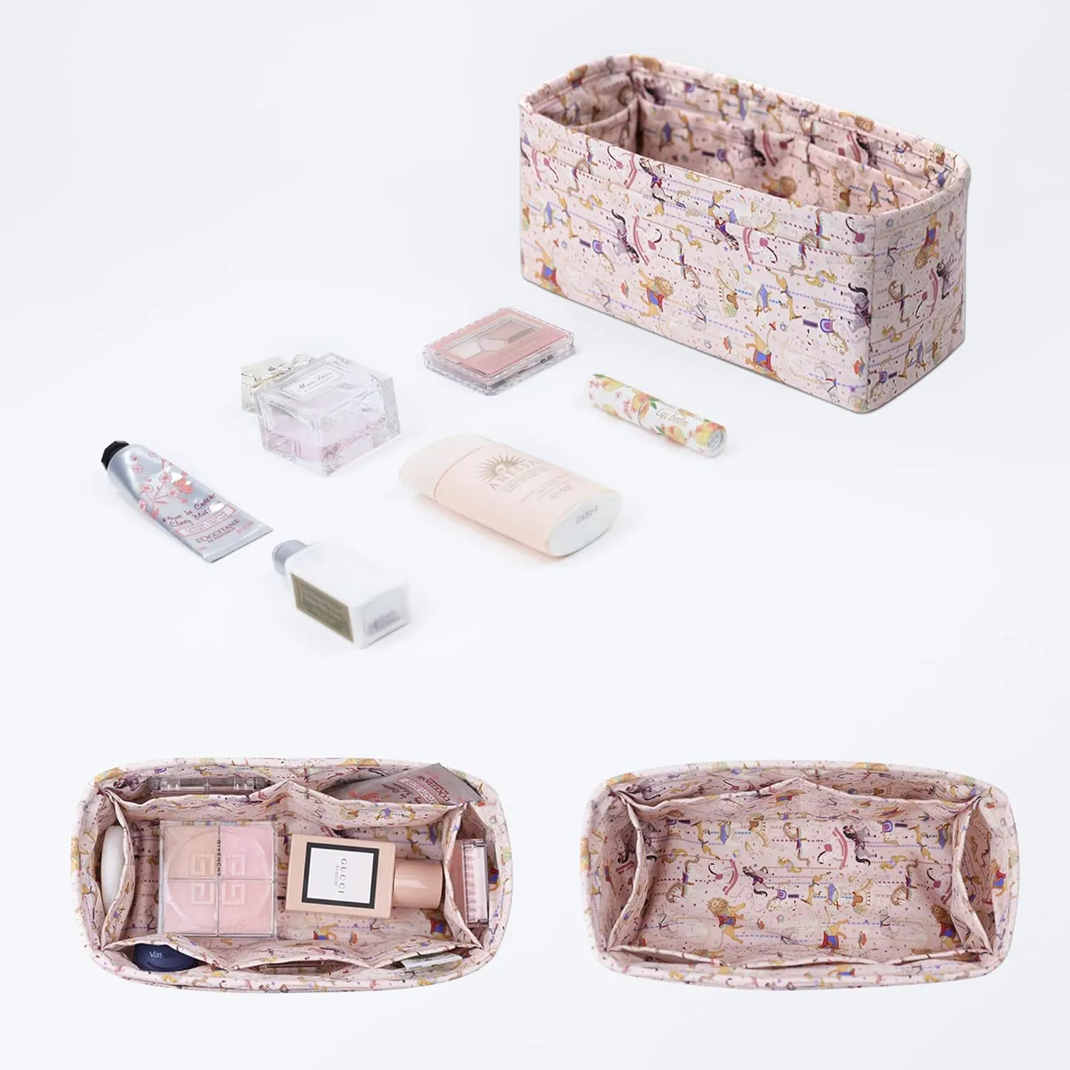 Purse Organizer Insert, unique pattern Bag Organizer Liner, Handbag Organiser Insert, Bag Tote Shaper fit Birkin 20/25/30/35/40 bags(BK30,Circus(Pink))