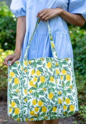 Quilted Tote Bag with Travel Pouch