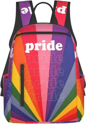 Rainbow Pride Flag LGBT Gay Travel Laptop Backpack Casual Backpacks Double Shoulder Daypack Notebook Rucksack Work Bags Sports Bag for Hiking Camping Beach