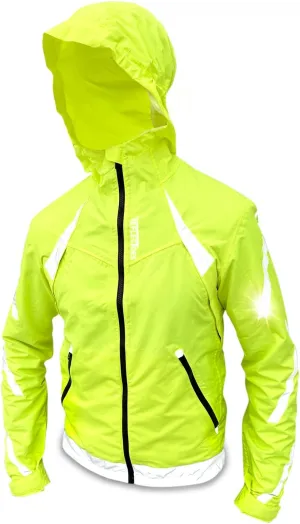 Reflective Windbreaker Jacket for Cycling and Running - High Visibility Cycling Jacket with Hood And Pit Vents