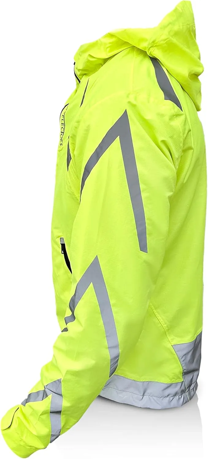 Reflective Windbreaker Jacket for Cycling and Running - High Visibility Cycling Jacket with Hood And Pit Vents