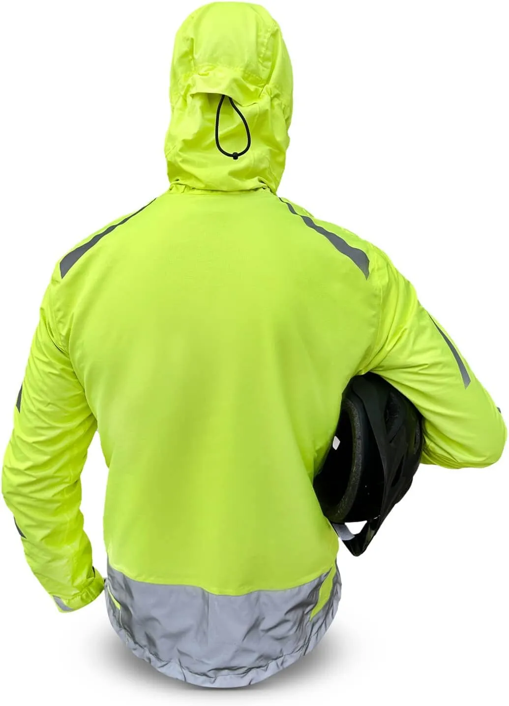 Reflective Windbreaker Jacket for Cycling and Running - High Visibility Cycling Jacket with Hood And Pit Vents