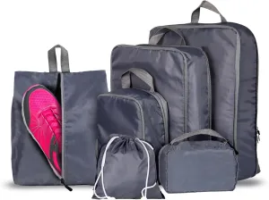 REGINAR Compression Packing Cubes Travel Set of 6, Travel Cubes for Packing and Organizing, Travel Compression Bags for Packing, Ideal Travel Accessories for Suitcases, Luggage or Backpacks