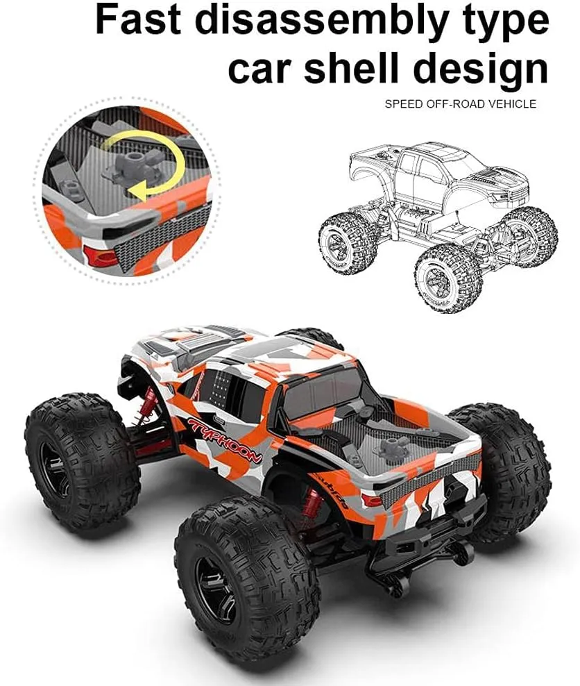 Remote Control Car, 1:10 Scale All Terrains RC Cars, 4WD High Speed 48KM/H Off Road Monster RC Truck, 2.4GHZ RC Vehicle Truck, Gift for Kids Adults…