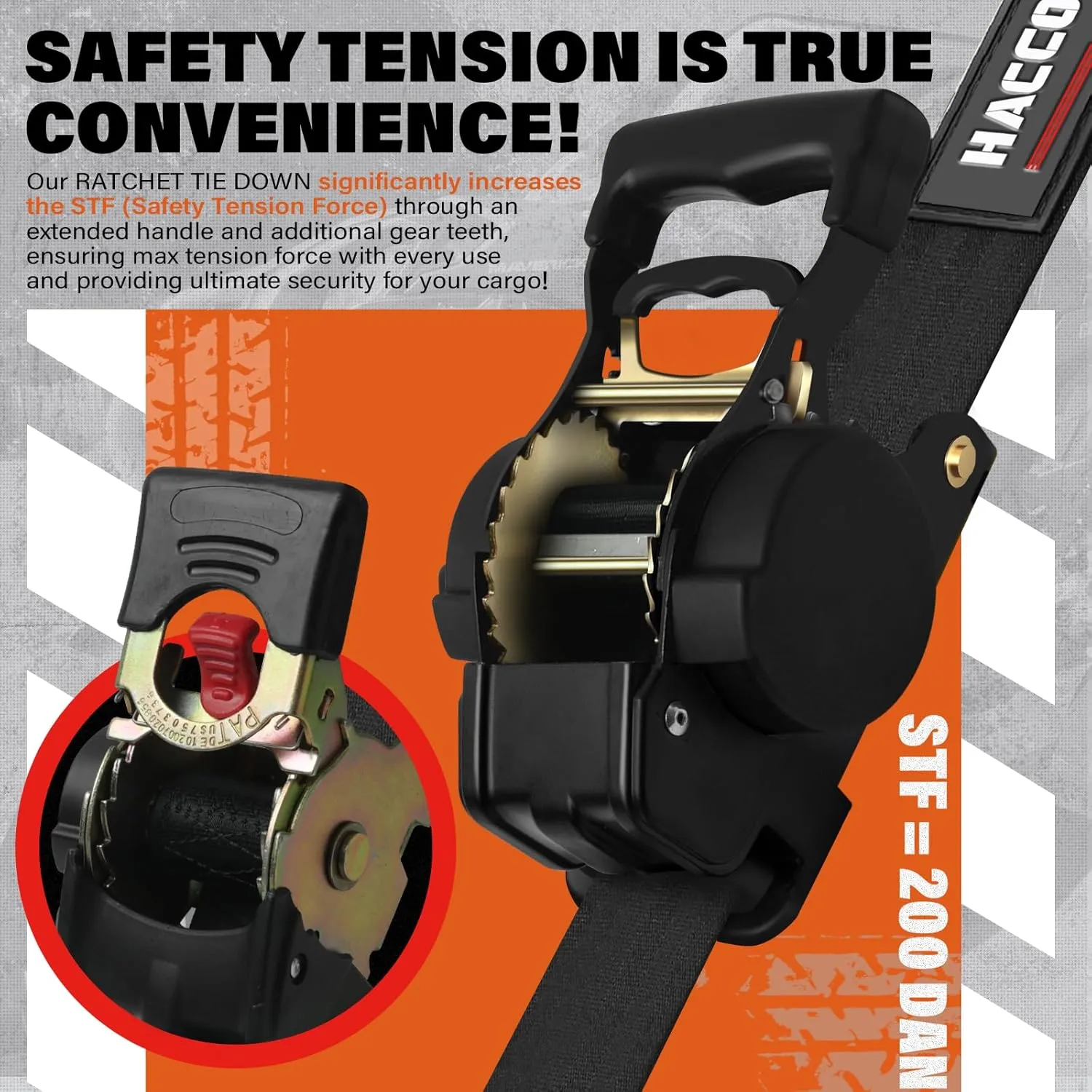 Retractable Ratchet Straps - 2In x 10FT Upgraded Controlled Retraction Ratchet Straps 4408lb Break Strength Heavy Duty Auto Self Retracting Tie Down Strap for Truck, Trailer, Motorcycle (2Inch-2pk)