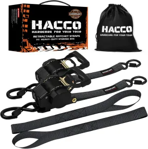 Retractable Ratchet Straps - 2In x 10FT Upgraded Controlled Retraction Ratchet Straps 4408lb Break Strength Heavy Duty Auto Self Retracting Tie Down Strap for Truck, Trailer, Motorcycle (2Inch-2pk)