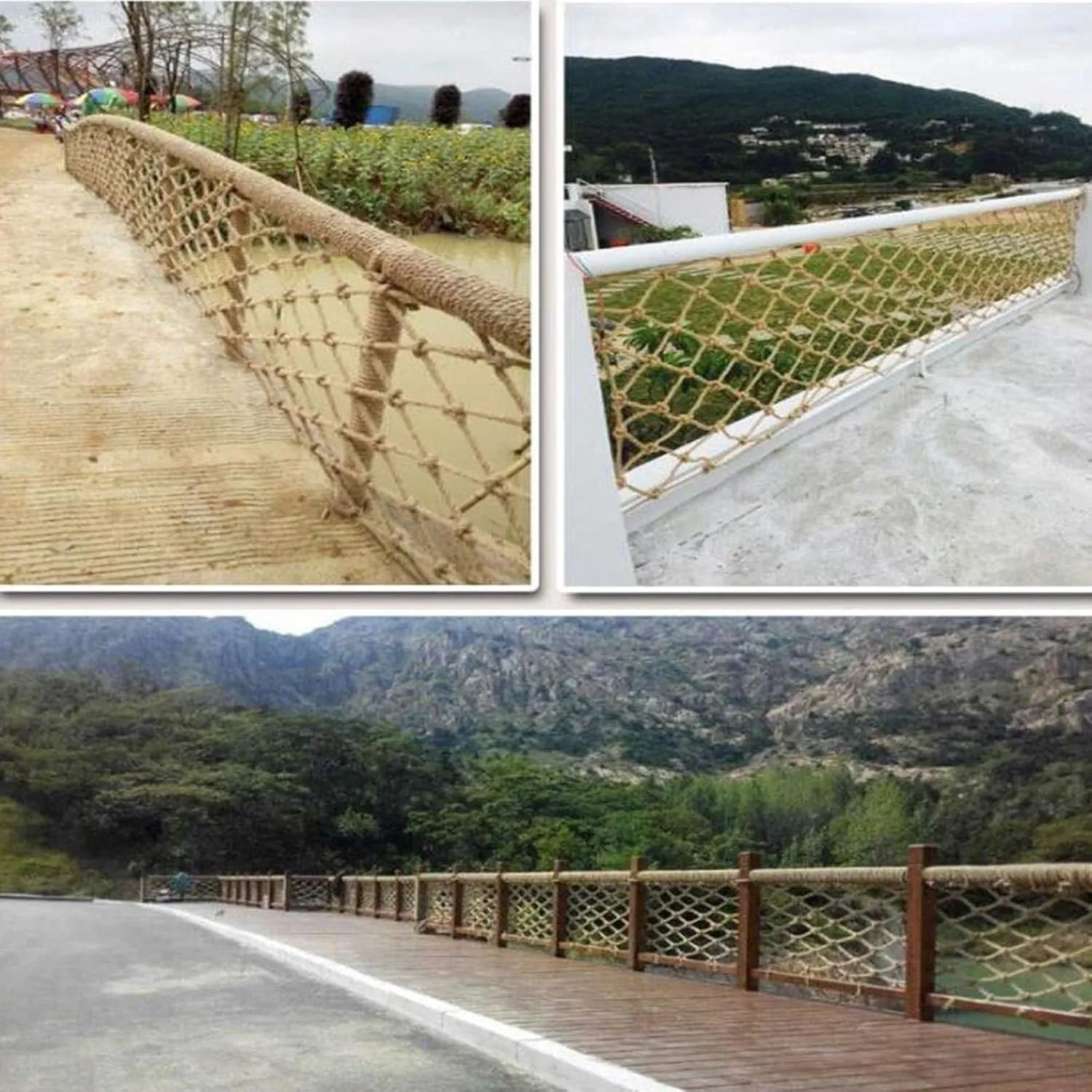Retro Decorative Protection Net, 3x3FT / 1x1(M) Woven Safety Nets, Outdoor Garden Bar Restaurant Photo Wall Playground Rope Netting, Anti-Climbing Grid (Rope Dia 1cm)