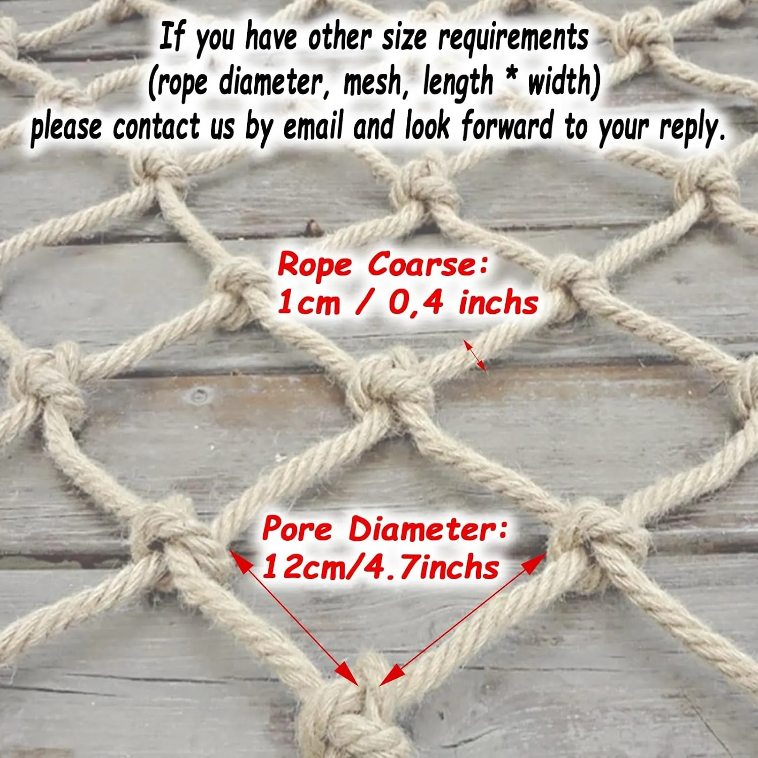 Retro Decorative Protection Net, 3x3FT / 1x1(M) Woven Safety Nets, Outdoor Garden Bar Restaurant Photo Wall Playground Rope Netting, Anti-Climbing Grid (Rope Dia 1cm)