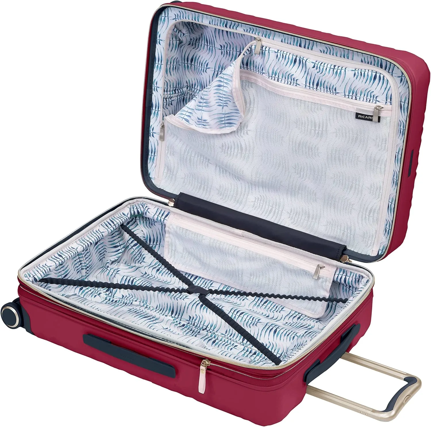 Ricardo Beverly Hills Indio Hardside Luggage, Durable, Spacious, Stylish, Compression Straps, Secondary Packing Compartment, Ruby, Medium Check-In 24-Inch