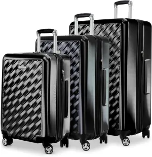 Ricardo Melrose Hardside 3-Piece Set with FREE Travel Kit (Black)