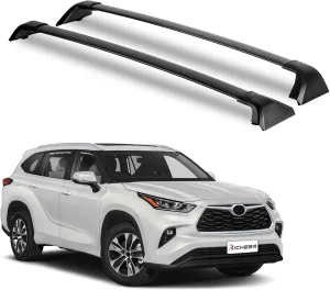 Richeer 220LBS Roof Rack Cross Bars Fit for 2020-2025 Highlander XLE XSE Limited Platinum Hybrid with Raised Side Rails, Heavy Duty Aluminum Cross Bar for Cargo Racks Rooftop Luggage Bicycle Roof Bag