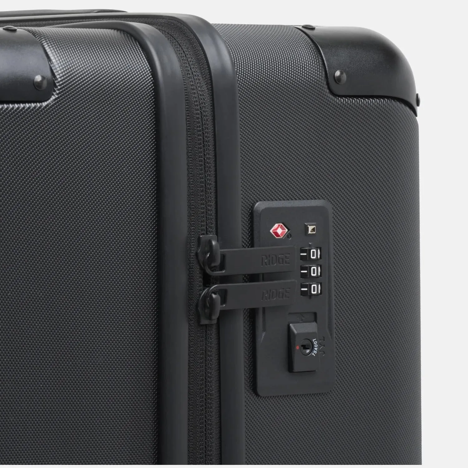 Ridge Check-In Luggage - German Makrolon Polycarbonate Shell - TSA-Approved Lock with 360° Spinner Wheels (Royal Black)