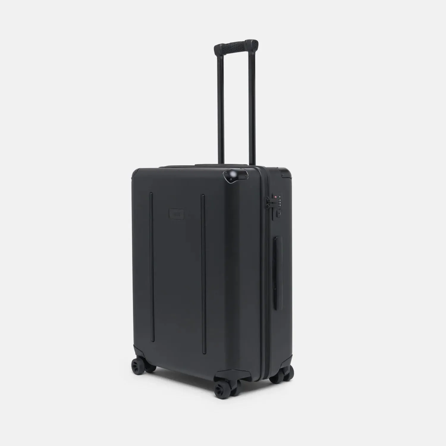 Ridge Check-In Luggage - German Makrolon Polycarbonate Shell - TSA-Approved Lock with 360° Spinner Wheels (Royal Black)