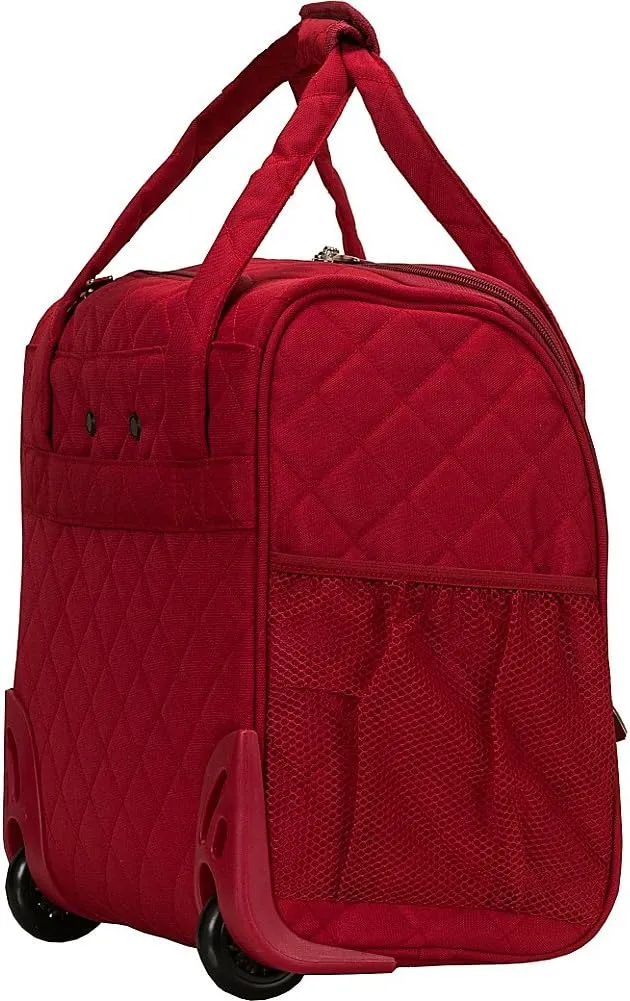 Rockland Melrose Upright Wheeled Underseater Carry-On Luggage, Purple, 15-Inch