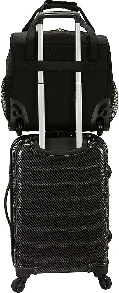 Rockland Melrose Upright Wheeled Underseater Carry-On Luggage, Purple, 15-Inch