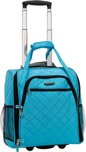 Rockland Melrose Upright Wheeled Underseater Carry-On Luggage, Turquoise, 15-Inch