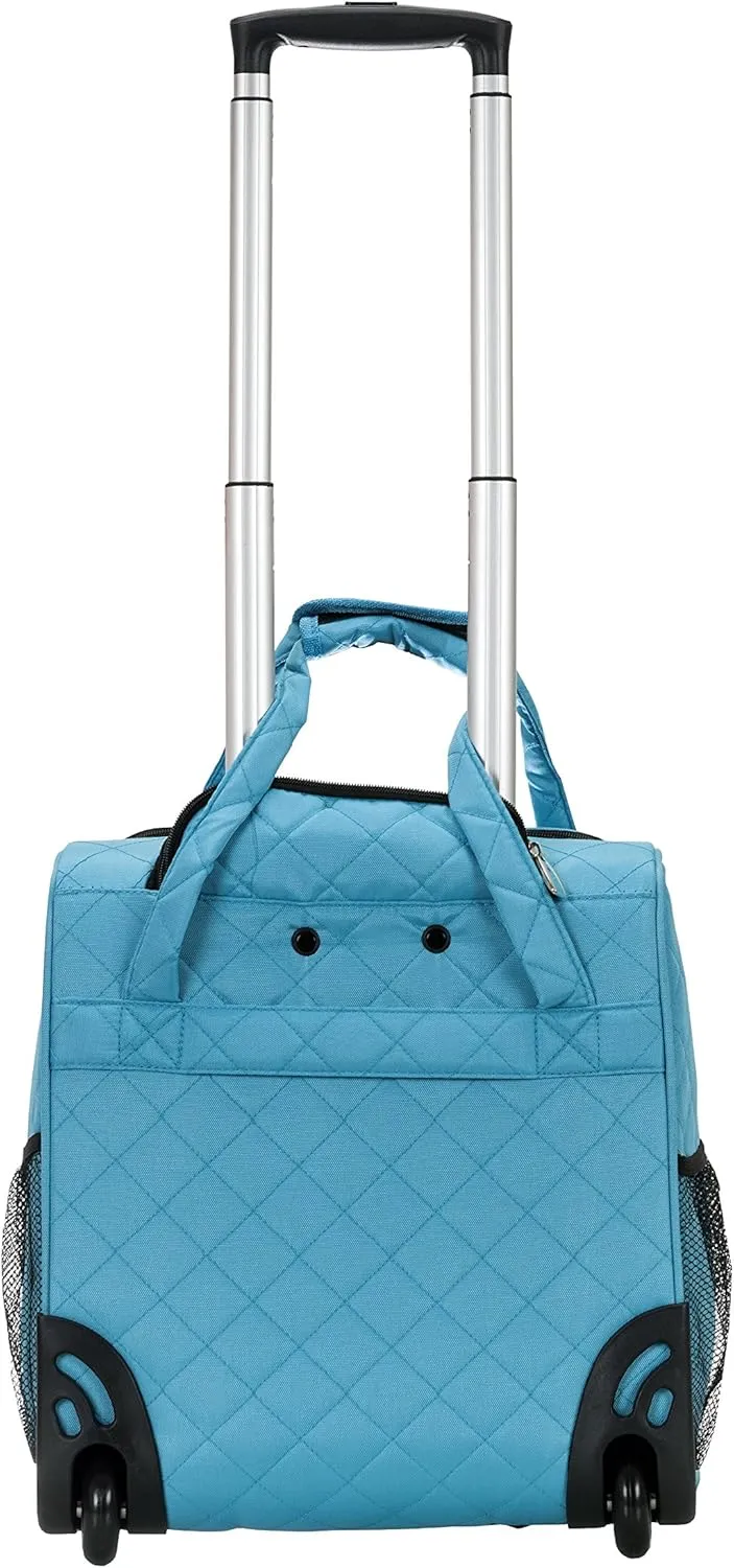 Rockland Melrose Upright Wheeled Underseater Carry-On Luggage, Turquoise, 15-Inch