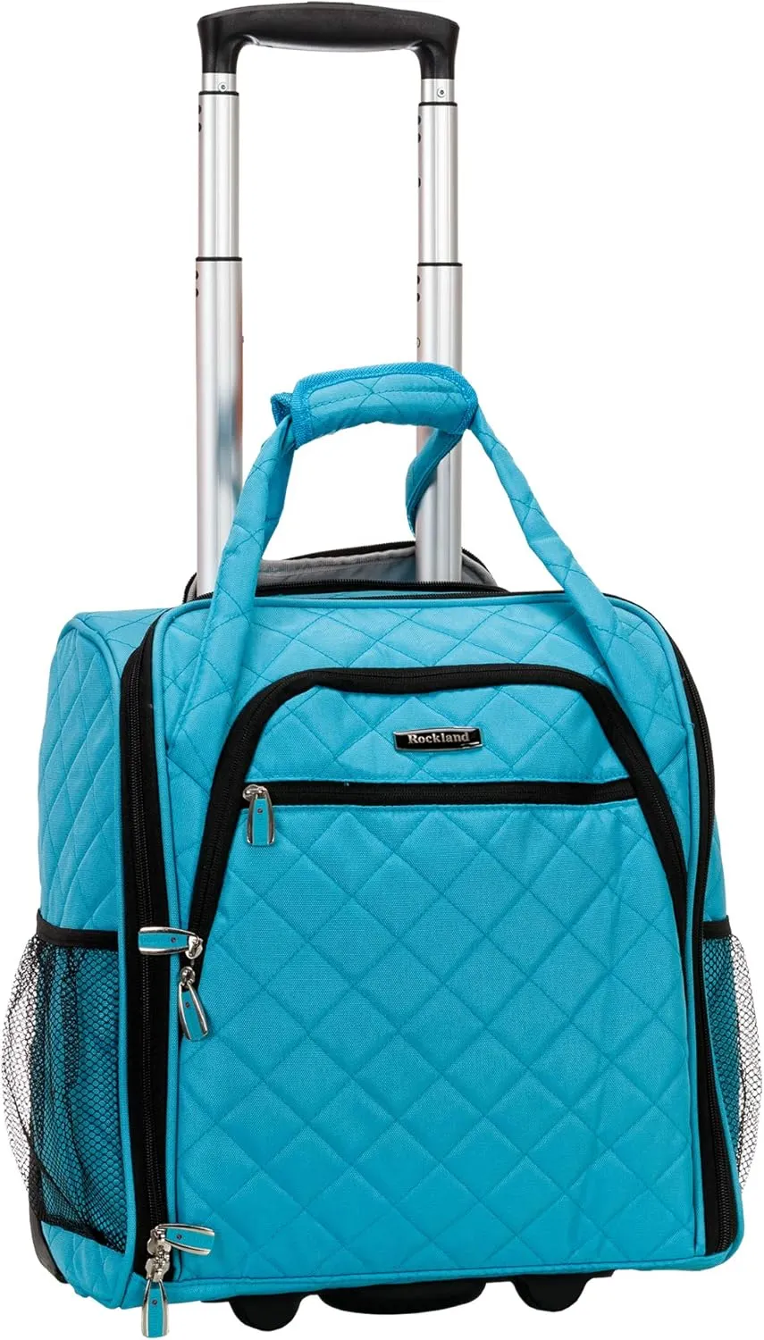 Rockland Melrose Upright Wheeled Underseater Carry-On Luggage, Turquoise, 15-Inch