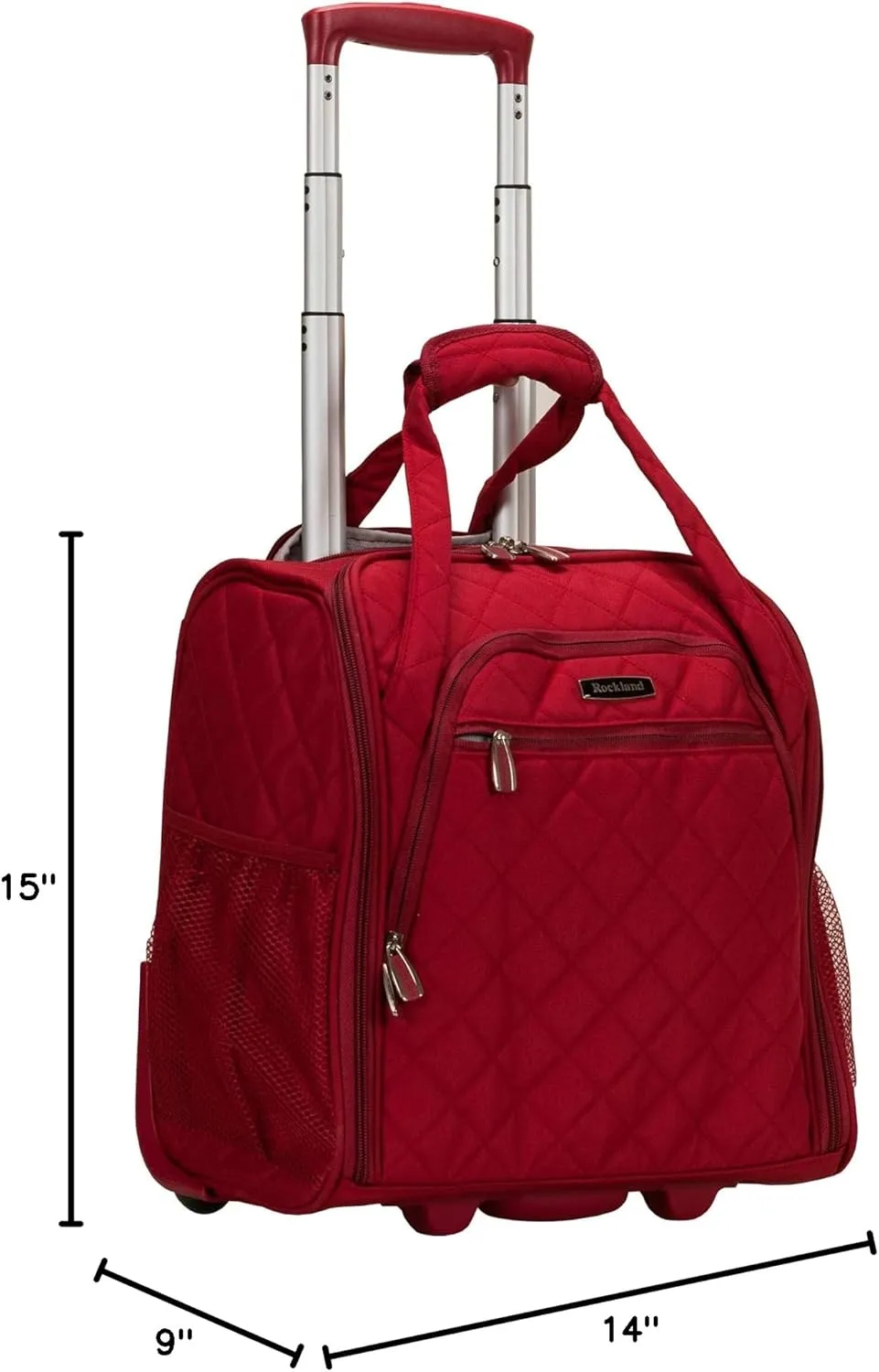 Rockland Melrose Upright Wheeled Underseater Luggage, Red, Carry-On 15-Inch