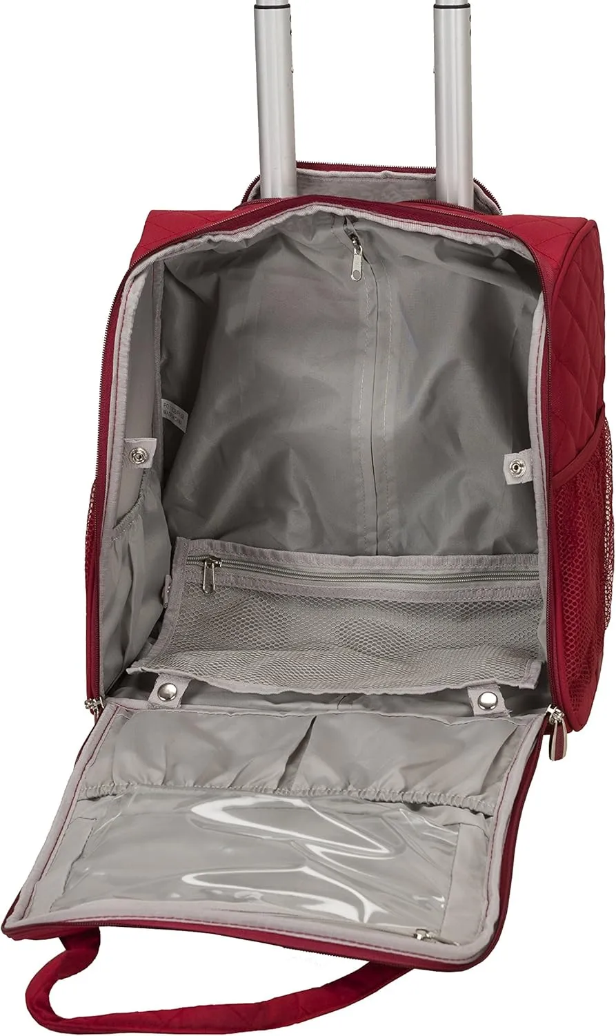 Rockland Melrose Upright Wheeled Underseater Luggage, Red, Carry-On 15-Inch