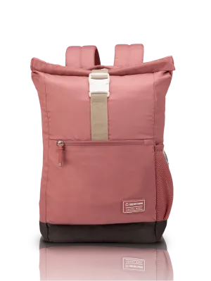 Roll Top Pink Backpack