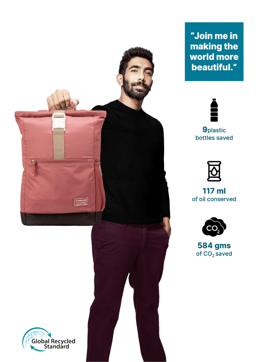 Roll Top Pink Backpack