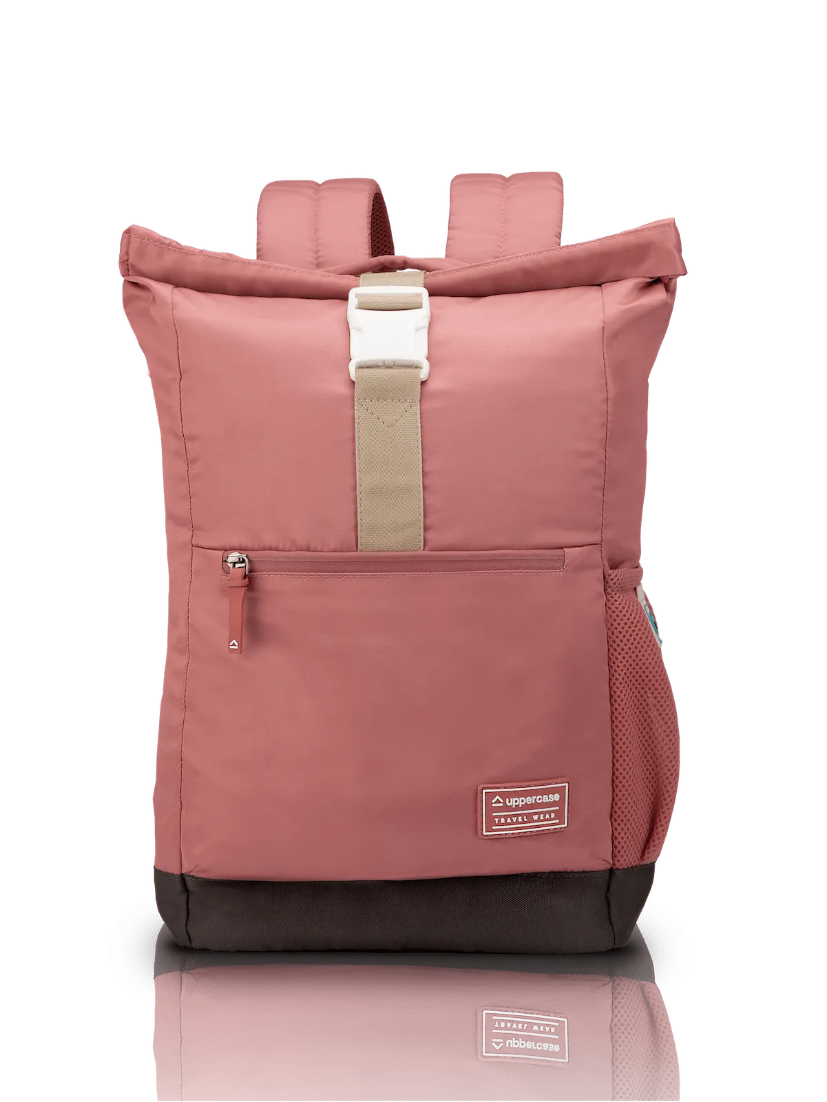 Roll Top Pink Backpack
