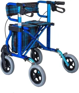 Rollator Walker Mobility Rollators with Seat, Rollator Wheeled Walking Aid Foldable Adjustable Height with Brakes and Carry Bag