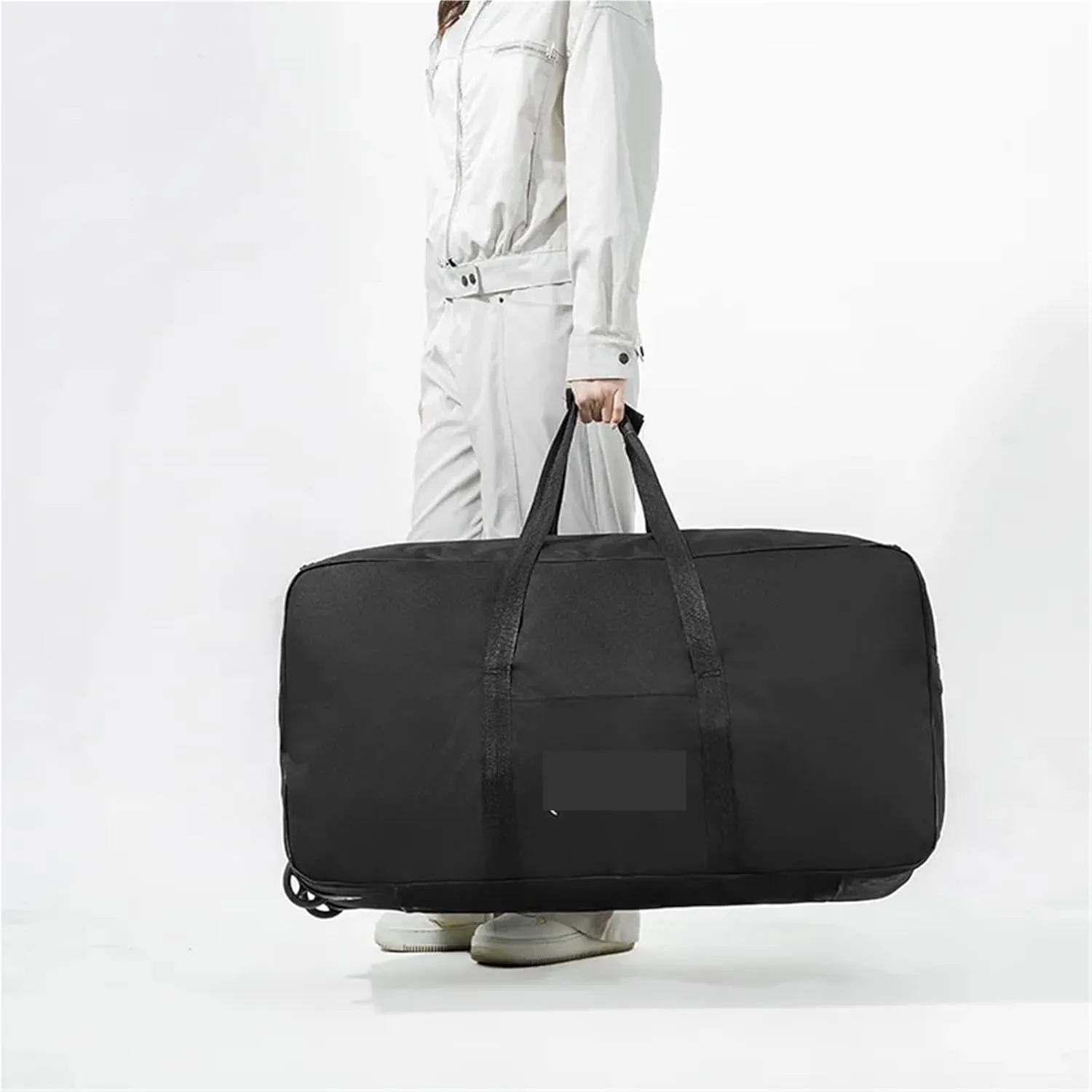 Rolling Duffel Bag with Wheels Foldable Wheeled Travel Bag Universal Luggage Bags with Wheels Large Capacity Storage Bag Waterproof Carry On Luggage Handbag(Black)