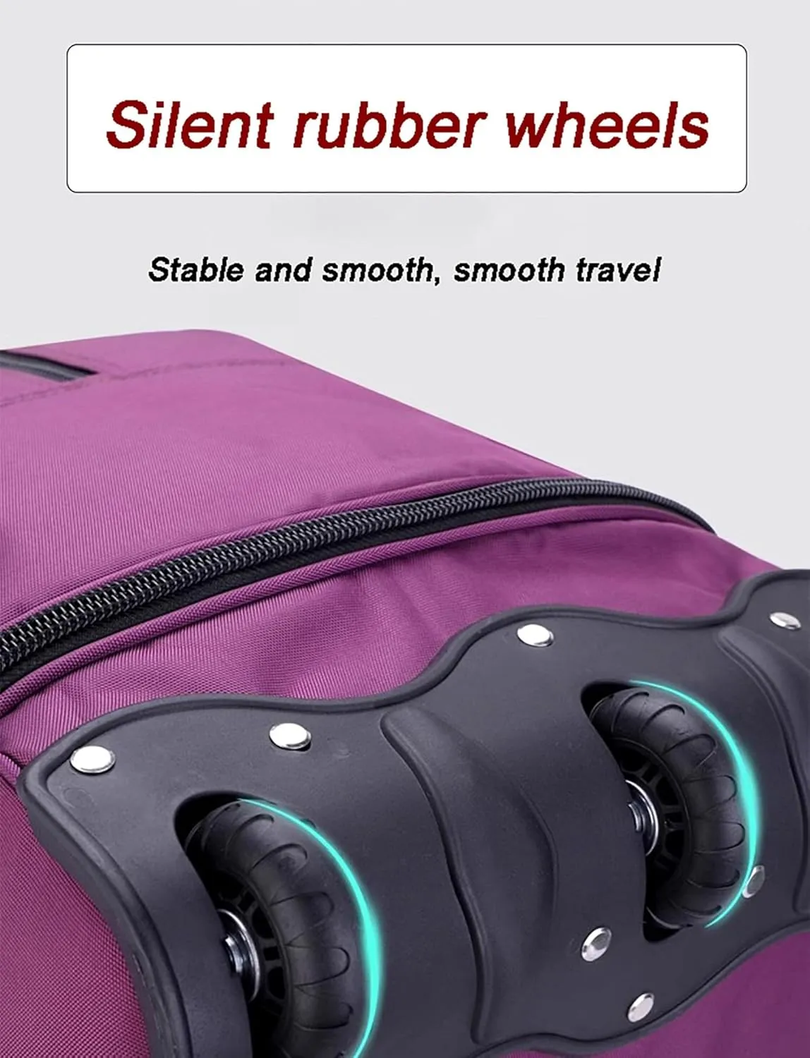Rolling Duffle Bag, Wheeled Duffle Bag Large Capacity Foldable Travel Luggage with Telescopic Handle, Waterproof Overnight Bag for Travel, Gym, Yoga(Gray,Medium)
