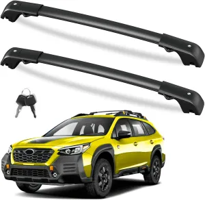 Roof Rack Cross Bars 220lb Compatible with Subaru Forester Wilderness 2022 2023 2024, Heavy Duty Lockable Aluminum Roof Rails Crossbars Cargo Bars Canoe Rooftop Black Carrier Luggage