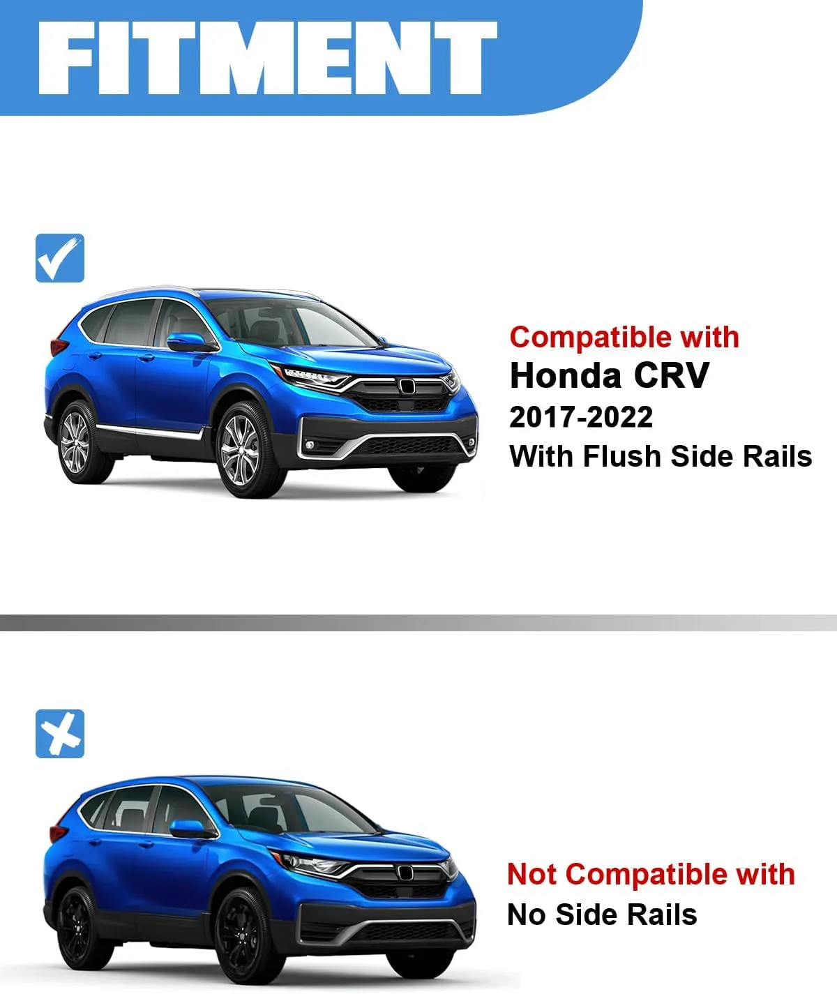 Roof Rack Cross Bars 220lbs Compatible with Honda CRV CR-V 2017-2022 with Flush Side Rails, Aluminum Heavy Duty Roof Rails Crossbars Rooftop Cargo Bars Black Luggage Racks Carrier Accessories