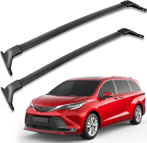 Roof Rack Cross Bars Compatible with Toyota Sienna 2021 2022 2023 2024 2025, Aluminum Roof Rails Crossbars Replacement for Rooftop Cargo Basket Carrier Bag Luggage Rails Kayak Bike