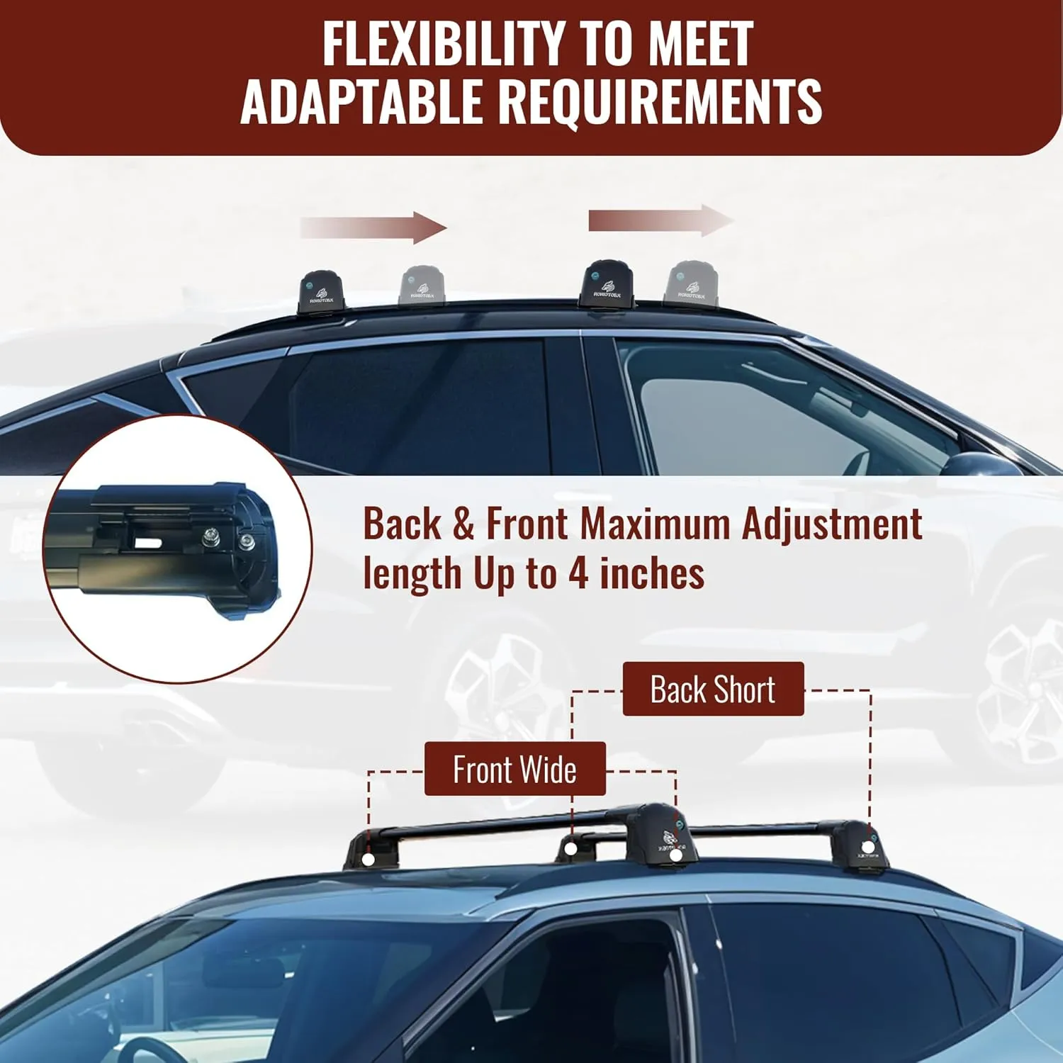 Roof Rack Crossbars - Fit 2024-2025 Lincoln Nautilus Flush Side Rail - Panoramic Sunroof - 220LBs Load- Anti-Theft Lock - Easy Install & Adjusting - Wind Noise Resistance - Silver Coyote