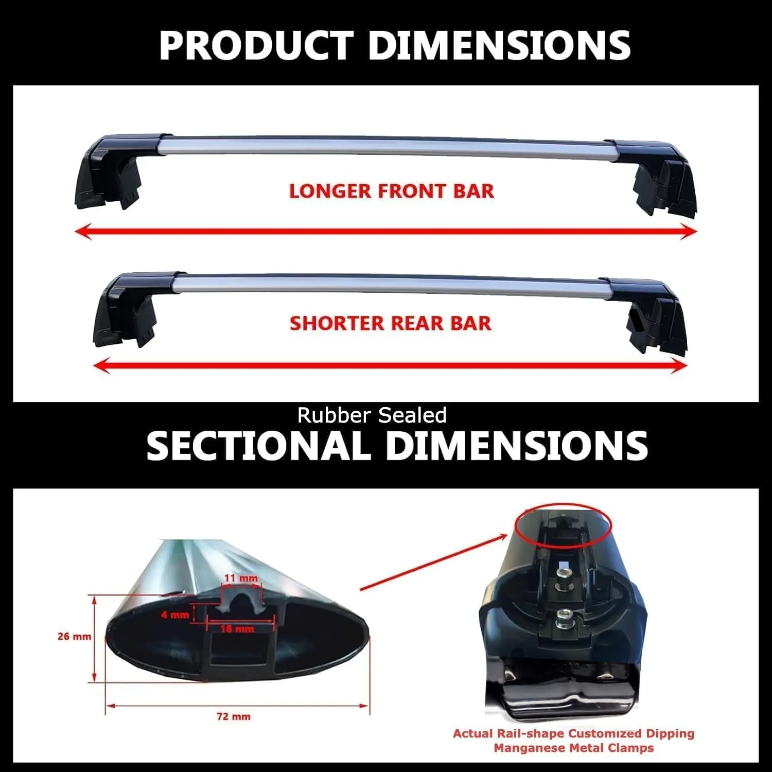 Roof Rack Crossbars - Fit 2024-2025 Lincoln Nautilus Flush Side Rail - Panoramic Sunroof - 220LBs Load- Anti-Theft Lock - Easy Install & Adjusting - Wind Noise Resistance - Silver Coyote