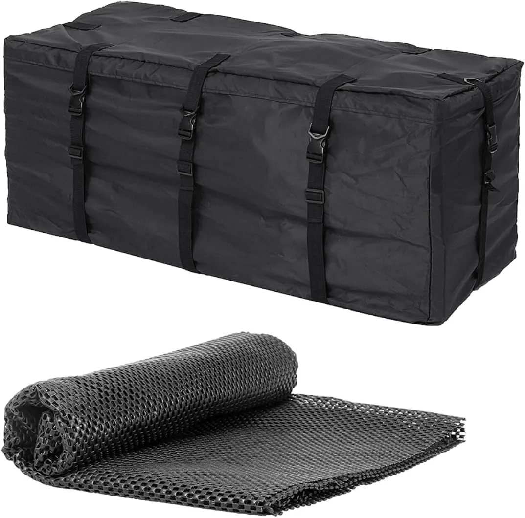 Rooftop Bag 600d Oxford Waterproof Car Roof Cargo Holder Non-Slip Mat 120x51x51cm Roof Luggage Bag