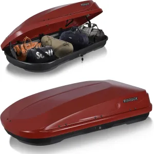 Rooftop Cargo Carrier Box, Heavy Duty Hard Shell Roof with Security Keys, Waterproof Rooftop Cargo Box, 56 (L) x 30 (W) x 13.7(H) Inches, 14 Cubic Feet (Tool-Free Install), Red