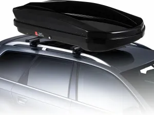 Rooftop Cargo Carrier Hard Shell, 12.4 Cubic Feet Heavy-Duty Roof Cargo Box, Lockable Roof Top Cargo Carrier Box with 2 Reinforced Straps and 2 Keys for Car, Wagon, SUV