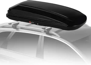 Rooftop Cargo Carrier Hard Shell, 17.6 Cubic Feet Heavy-Duty Roof Cargo Box, Lockable Roof Top Cargo Carrier Box with 2 Reinforced Straps and 2 Keys for Car, Wagon, SUV