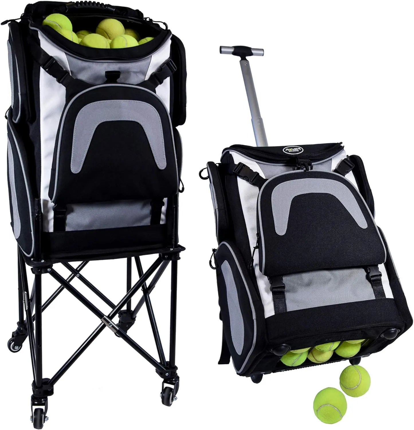 Rover Sports The Packhopper - Tennis Backpack and Ball Hopper in One - Tennis Ball Cart - Tennis Racket Bag and Ball Picker Upper also available for Pickleball