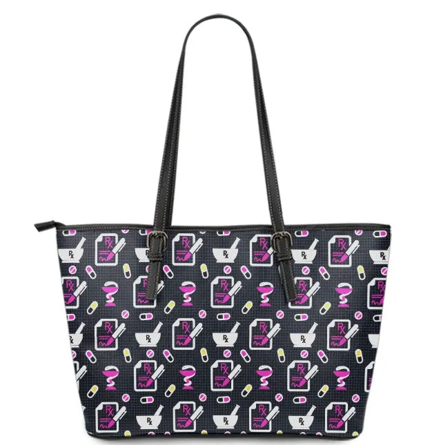 Rx Prescription Large PU Faux Leather Tote Bag