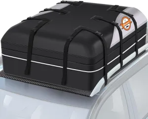 Sailnovo Rooftop Cargo Carrier - 21 Cubic PVC Waterproof Roof Rack Cargo Carrier for Top of Vehicle with/Without Rack, Soft-Shell Car Top Carrier Includes Anti-Slip Mat, Luggage Lock, 6 Door Hooks