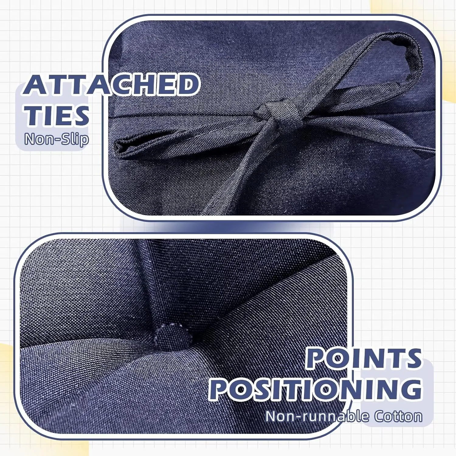 Set of 1 Indoor Outdoor Chair Cushion Waterproof High Back Rocking Chair Cushions Soft Patio Chair Pad for Lounger Recliner Navy Blue