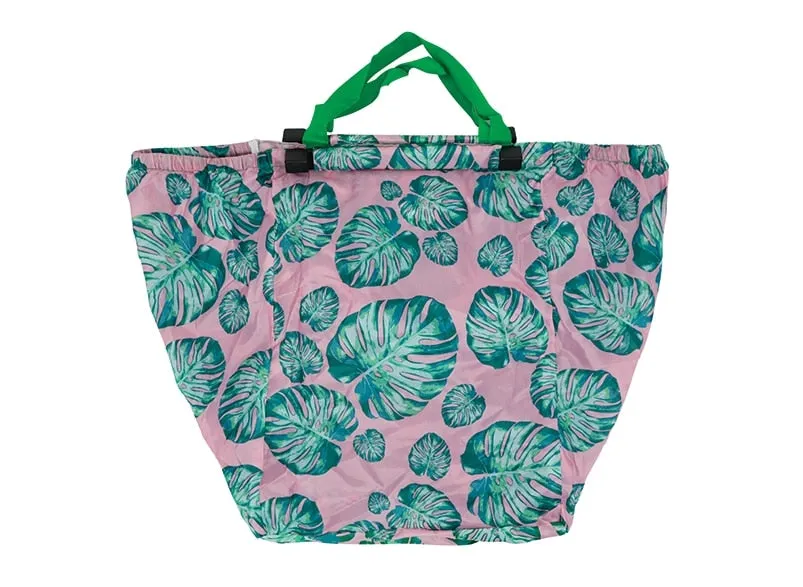 Shopping Trolley Bag - Monstera Pink