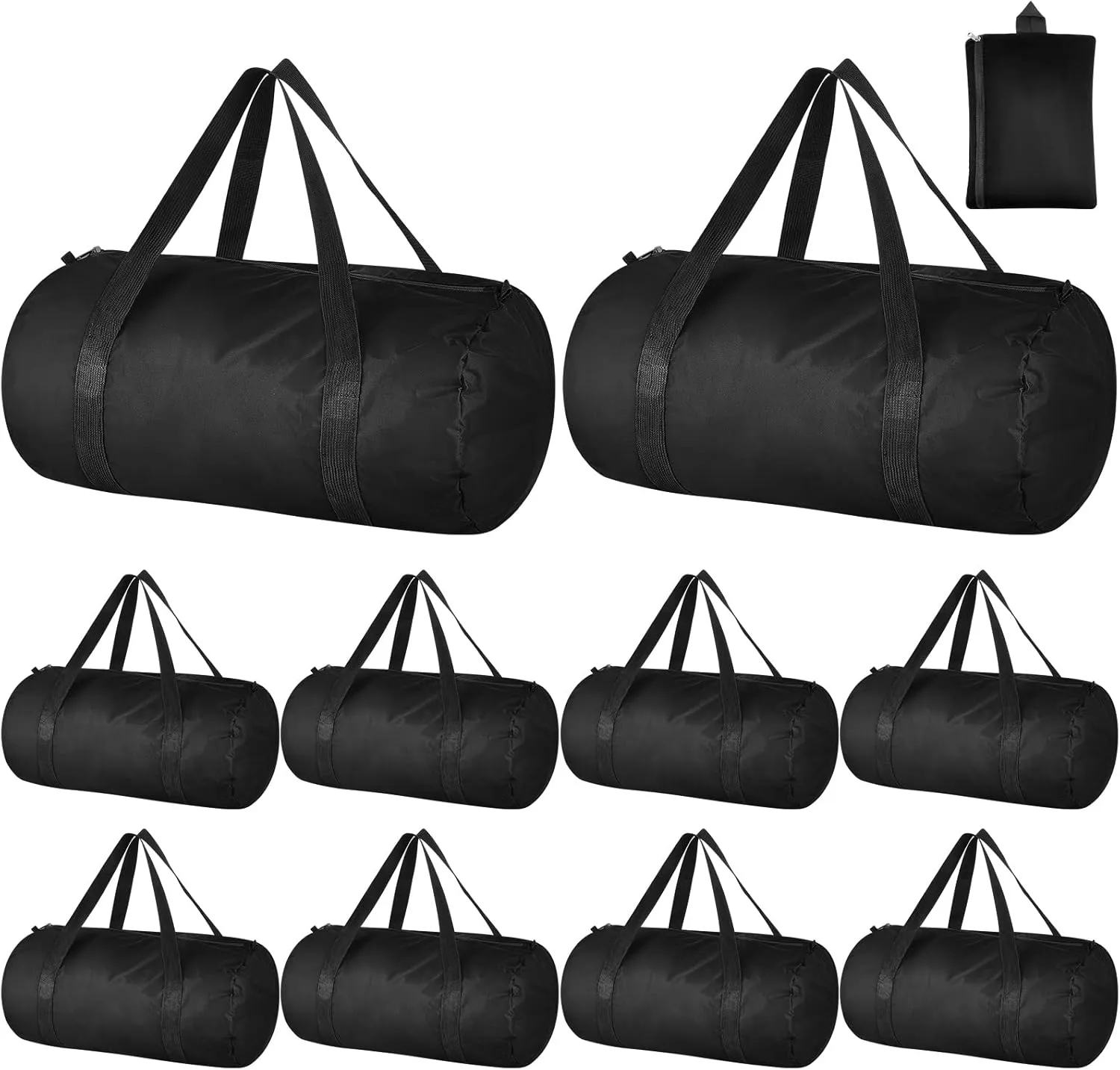 Silkfly 10 Pcs Duffle Bag Large Foldable Gym Bag Travel Duffel Bag Waterproof Lightweight Sports Duffel Bags Weekender Bag for Men Women Workout Fitness Hiking Camping (23.6 x 13.8 x 11.8 Inches)