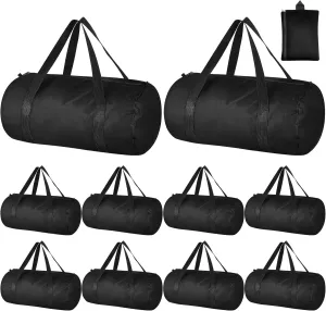 Silkfly 10 Pcs Duffle Bag Large Foldable Gym Bag Travel Duffel Bag Waterproof Lightweight Sports Duffel Bags Weekender Bag for Men Women Workout Fitness Hiking Camping (23.6 x 13.8 x 11.8 Inches)