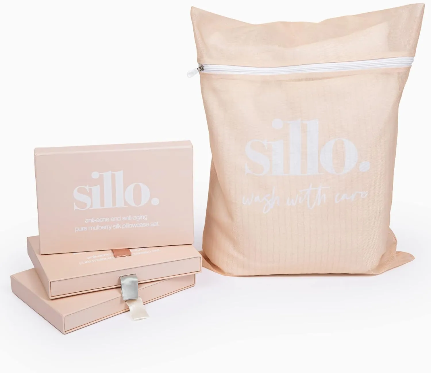 Sillo Care 2-Pack Delicate Laundry Bags 16x20”- Durable Zipper for Lingerie, Bras, Silk, Socks - Protects Delicates, Machine Washable, Travel-Friendly